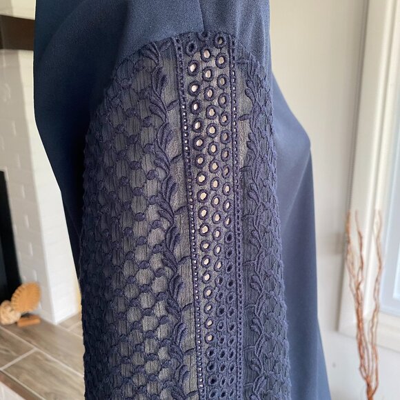 Club Monaco Oversized Chemise Blouse Shirt Navy Sz XS - Picture 4 of 12